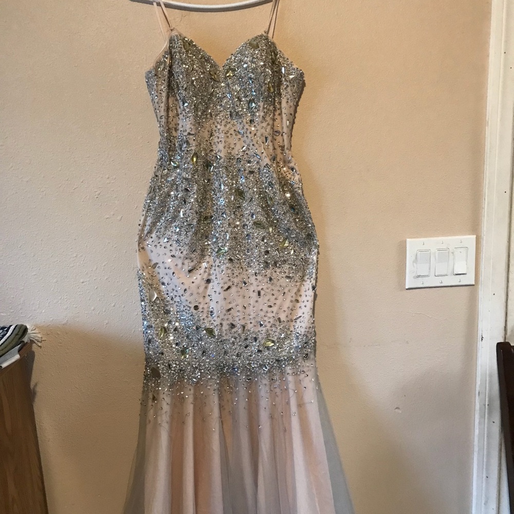 Prom Dress Mermaid Dress Homecoming dress Silver